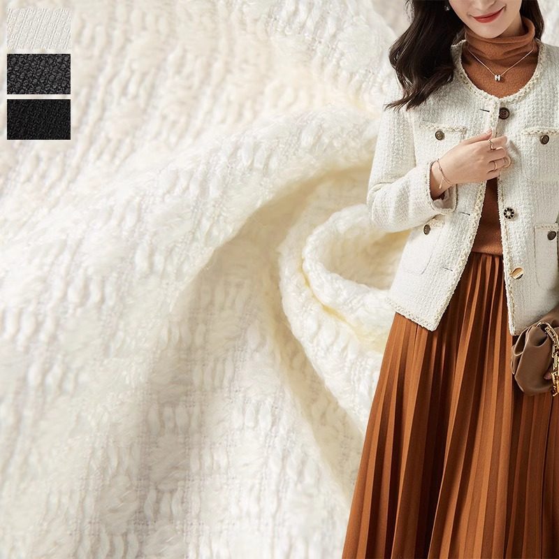 米白色简约秋冬含羊毛小香风粗花呢布料服装面料外套高档西装外套,居家布艺,海绵垫/布料/面料/手工diy,淘宝优惠券,粉丝福利购,淘宝优惠卷