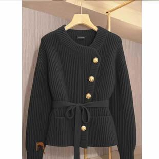 JOYIASS红色高级感开衫毛衣女款2025新款秋冬轻奢时尚百搭减龄小