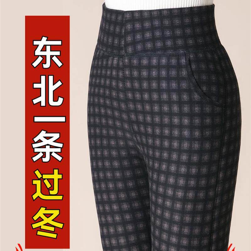 驼绒棉裤女中老年棉裤加绒加厚高腰保暖裤东北特厚外穿打底裤毛裤