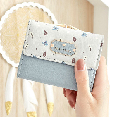 小钱包女短款小众设计可爱少女ins风卡包钱包一体包女学生零钱包