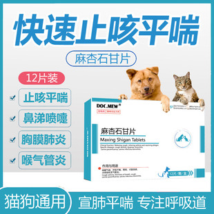 宠物麻杏石甘片猫肺炎狗狗气喘犬窝咳支气管炎咳嗽化痰药止咳平喘