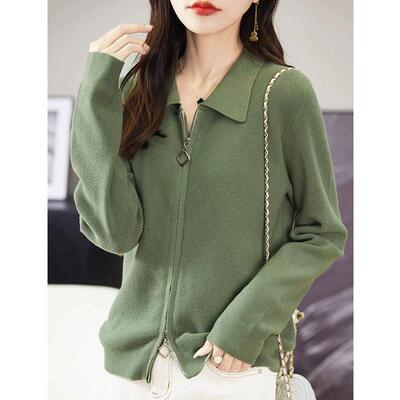 JOYIASS2025秋季新款宽松显瘦针织衫百搭上衣开衫外套拉炼气质Pol