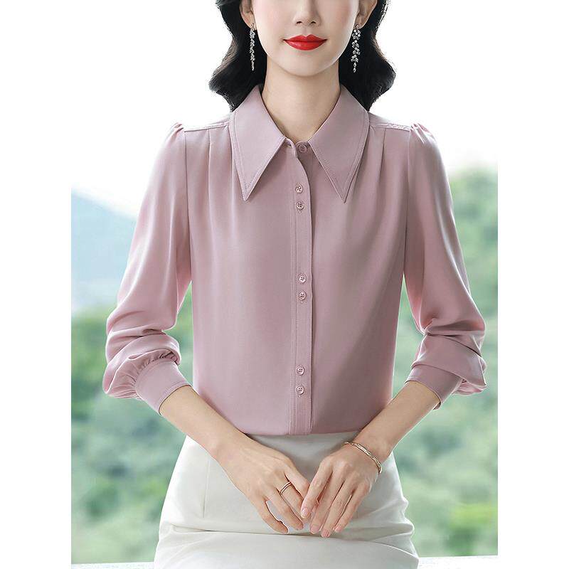 JOYIASS高端垂感雪纺衬衫女2025秋季新款气质通勤设计感洋气面试