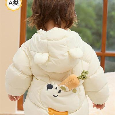 儿童轻薄款羽绒服宝宝高充绒量外套女款冬季男款保暖连帽2025新