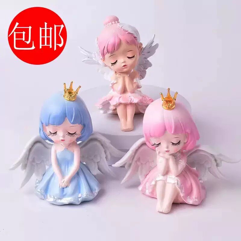 贝拉公主蛋糕摆件电动发光蝴蝶翅膀生日装饰安妮宝贝蜜雪儿烘焙品