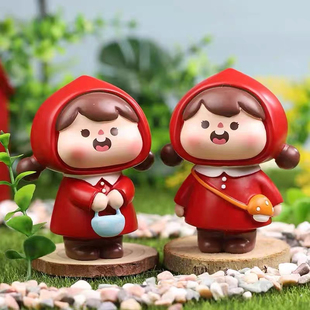 简约森系采蘑菇小姑娘蛋糕装饰摆件儿童女孩生日烘焙甜品装扮配件