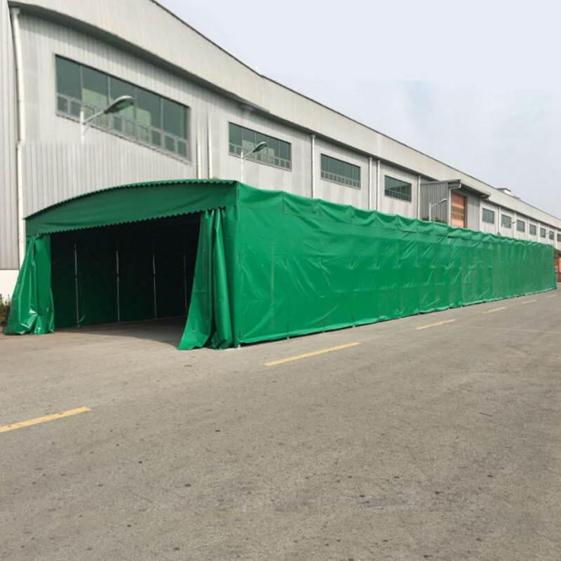 新品户外电动推拉雨棚遮阳棚伸缩车棚大排档帐篷仓储仓库折叠可品