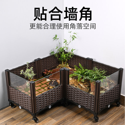 黄缘龟专用饲养箱半水龟生态造景