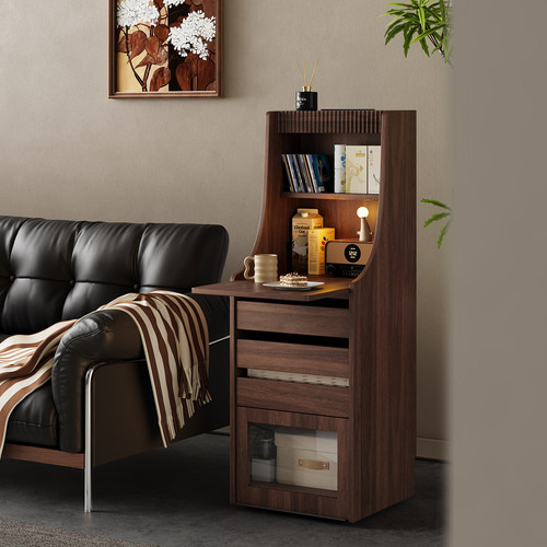 实木可移动边柜多功能沙发边柜