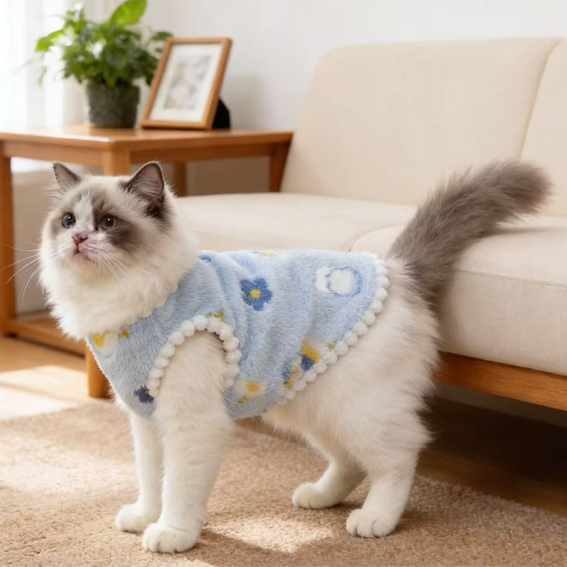 猫咪衣服新款法兰绒带牵引扣加绒加厚秋冬幼猫宠物猫咪背心四脚衣,宠物/宠物食品及用品,猫牵引绳,淘宝优惠券,粉丝福利购,淘宝优惠卷