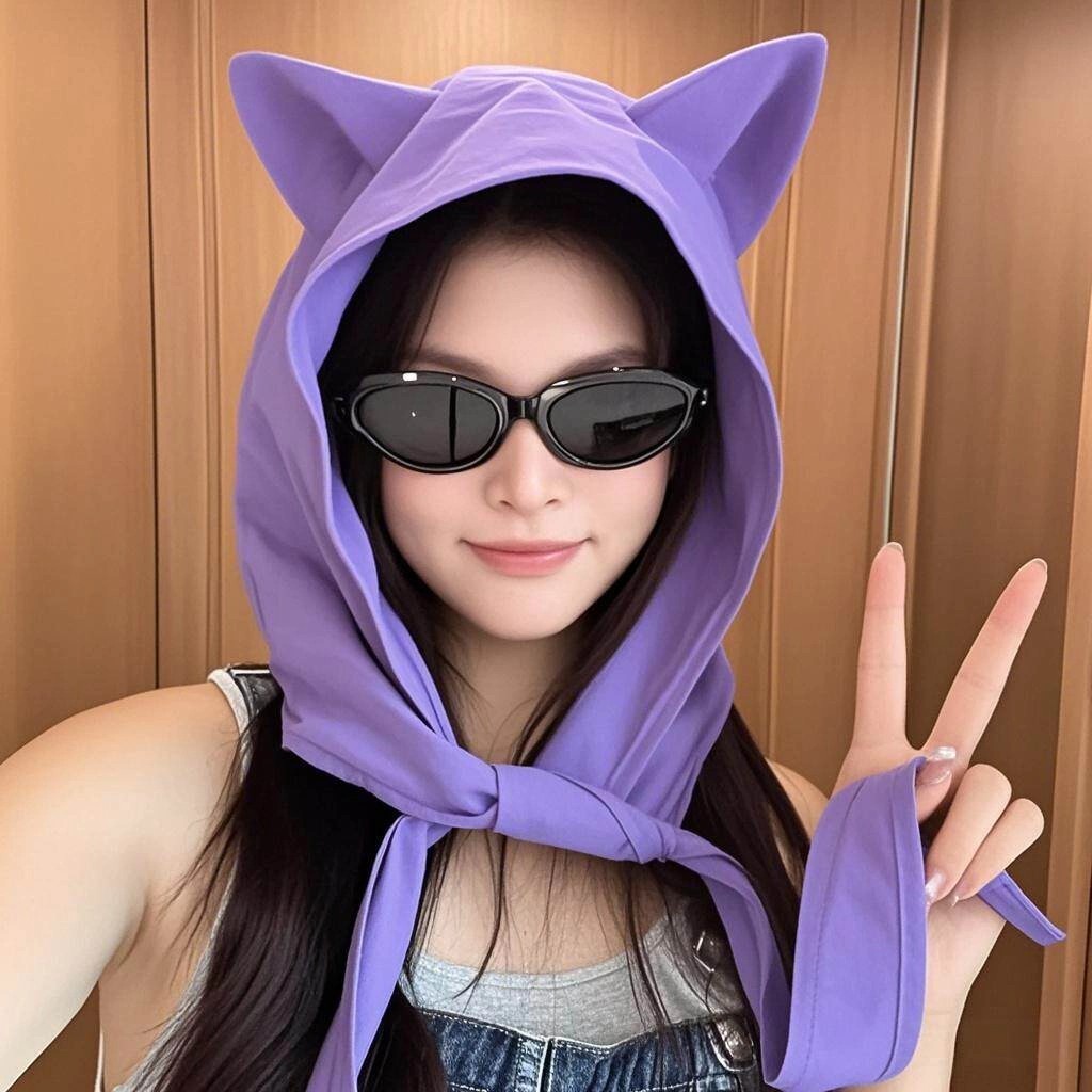 小恶魔绑带速干防晒遮阳帽女图片
