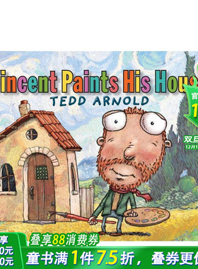 【预售】文森特涂他的房子 Vincent Paints His House 英文儿童故事 英语拓展阅读进口书