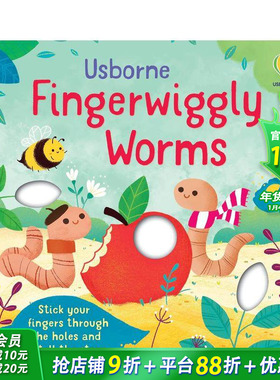 【预售】【指尖互动书】轻轻摇晃手指的毛毛虫 【Fingerwiggles】Fingerwiggly Fingerwiggly Worms 英文儿童趣味互动绘本进口童书
