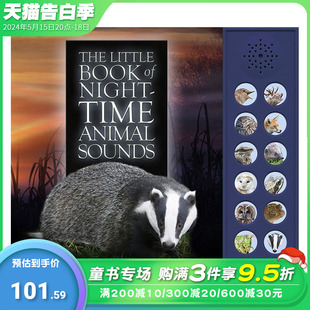 英文原版 Time Little 有声书 夜间动物小书 Book 认知启蒙 预售 英语早教 Night Animal 儿童趣味互动游戏书 进口书籍