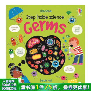 6岁 善优童书 走进科学翻翻书 人体科普百科 Usborne精装 Germs 英文原版 病菌 儿童英语进口图书 绘本 预售