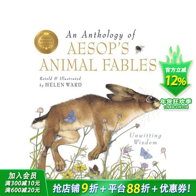 【预售】英文原版 伊索动物寓言插图选集An Anthology Of Aesop's Animal Fables 英语儿童故事平装 6岁+ 进口图书 善优童书