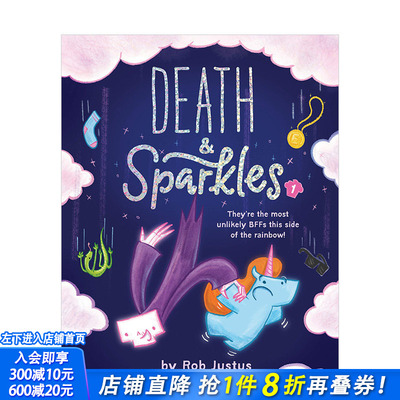 【现货】死神与du角兽一部 Death & Sparkles: Book 1 成长励志人生思考漫画故事 英文原版 Rob Justus 图书