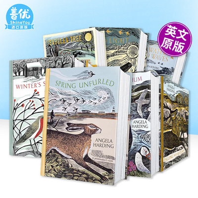 【现货多册选拍】Angela Harding自然版画：季节四部曲春之舒展/夏/秋/冬/水域/昼夜 Spring Unfurled 英文艺术 正版进口书