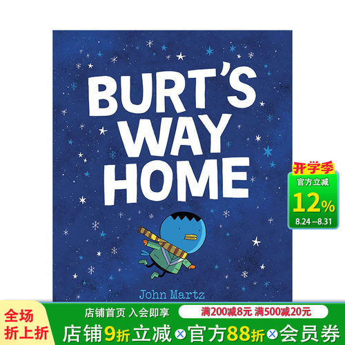 【预售】英文原版 伯特的回家路 Burt‘s Way Home 儿童英语彩色漫画桥梁书 奇幻趣味故事 6岁以上 进口图书 善优童书
