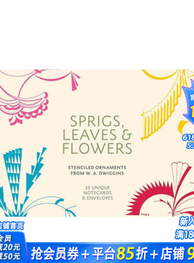 【预售】嫩枝、树叶与花朵：W.A.杜威金斯的镂空装饰图案 Sprigs， Leaves & Flowers 原版英文字体图案标志设计 正版进口书