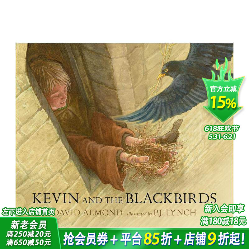 【现货】凯文与黑色小鸟 Kevin and the Blackbirds 英文儿童插画故事绘本 进口童书