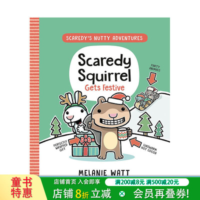 【现货】英文原版 害怕的松鼠变得喜庆 【胆小鬼松鼠】Scaredy Squirrel Gets Festive 英文儿童幽默故事绘本 进口原版书籍