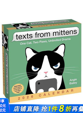 【预售】【日历】来自猫咪米蒂的短信 2026年日历 Texts from Mittens the Cat 2026 Calendar 艺术创意文创周边 正版进口
