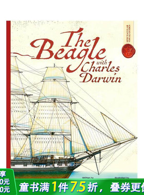 【预售】跟随达尔文的小猎犬号：震撼视觉指南 Beagle With Charles Darwin:Spectacular Visual Guides 英文儿童插画科普绘本书