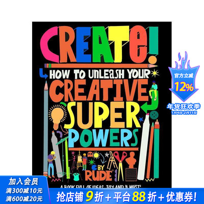 【预售】创造力觉醒：激活你的创意超能力 Create! How to unleash your creative superpowers 原版英文艺术画册画集 正版进口书