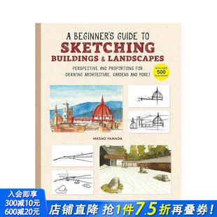 英文艺术画册画集 原版 Sketching 预售 建筑和景观素描初学者指南 Buildings Beginner Landscapes Guide
