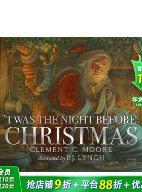 【预售】圣诞前夜 Twas the Night Before Christmas 英文儿童插画故事绘本 进口童书