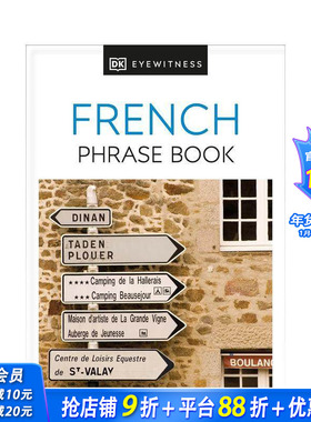 【预售】法语旅行短语书 Eyewitness Travel Phrase Book French:Essential Reference for Every Traveller 英文语言学习进口书