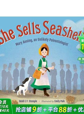 【现货】卖贝壳的小女孩 She Sells Seashells 英文儿童插画故事绘本 进口童书