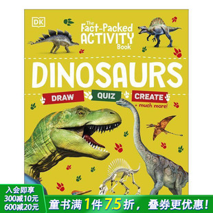 Packed 预售 The Activity 英文儿童趣味互动绘本 活动书 Dinosaurs 充满事实 英语早教进口书 恐龙 Book Fact
