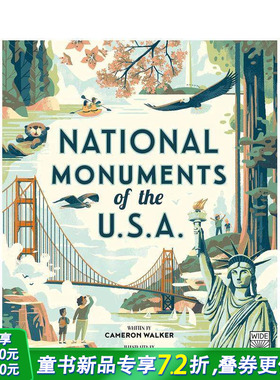 【现货】英文原版 美国国家纪念碑 National Monuments of the USA 精装艺术插画绘本 世界人文风景 儿童英语进口图书