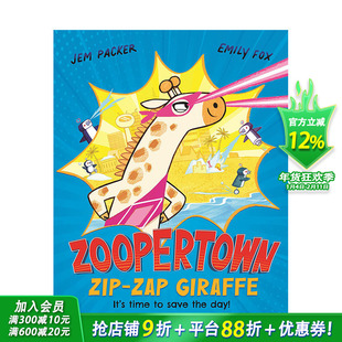 【预售】英文原版 如宝镇：扭捏长颈鹿 Zoopertown: Zip-Zap Giraffe 英语儿童故事插画绘本 进口图书 善优童书