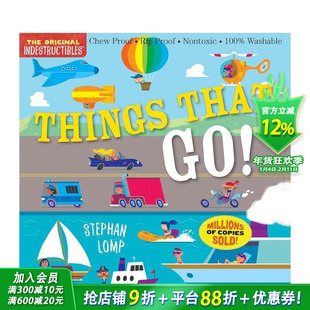 【预售】咬咬书：会移动的东西！ Indestructibles: Things That Go! 英文儿童趣味互动绘本 英语早教进口书