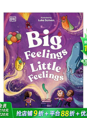 【预售】大大小小的情绪：认识你的情感世界 Big Feelings， Little Feelings 英文儿童插画故事绘本 进口童书