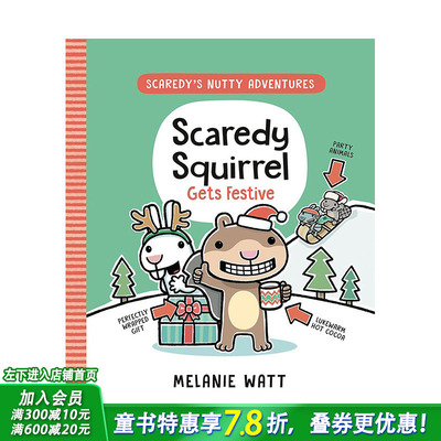 【现货】英文原版 害怕的松鼠变得喜庆 【胆小鬼松鼠】Scaredy Squirrel Gets Festive 英文儿童幽默故事绘本 进口原版书籍