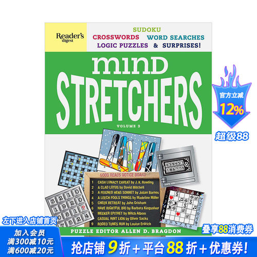 【现货】读者文摘思维担架解谜书弟3卷Reader's Digest Mind Stretchers Puzzle Book Vol.3 趣味游戏书 英文版 生活悠闲 图书