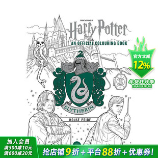 【预售】哈利波特:斯莱特林学院的骄傲:官方涂色本 Harry Potter: Slytherin House Pride 英文儿童趣味互动绘本进口书