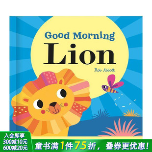 Lion 英语早教进口童书 早安狮子 Book Good Wheel 魔法转轮机关书 Magic 英文儿童趣味互动活动绘本 Morning 预售