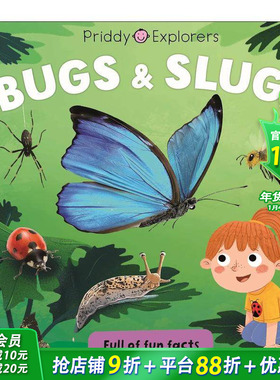 【预售】【普里迪探索者】虫子和鼻涕虫 Priddy Explorers: Bugs and Slugs 英文儿童插画科普故事绘本 进口童书