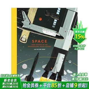 【预售】太空:从人造卫星到国际空间站 Space: From Sputnik to the International Space Station英文儿童插画故事绘本进口童书