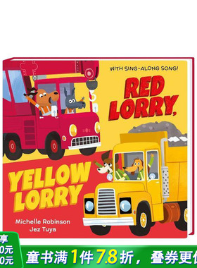 【预售】红卡车，黄卡车 Red Lorry， Yellow Lorry 英文儿童插画故事绘本 进口童书