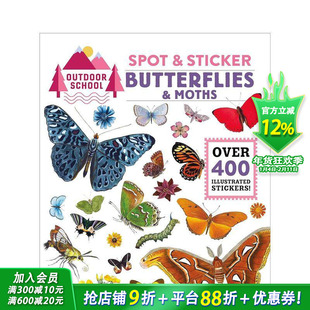 【预售】地点&贴纸蝴蝶&飞蛾 【Outdoor School】Spot & Sticker Butterflies & Moths 英文儿童趣味互动进口童书