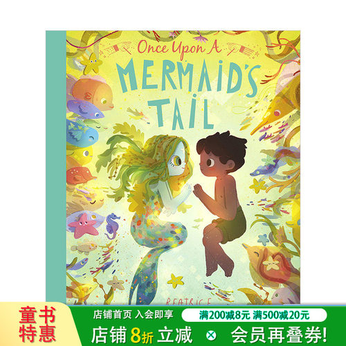 【现货】从前有条美人鱼Once Upon a Mermaid‘s Tail 插画师Beatrice Blue 6-12岁童真艺术绘本作品 英文原版精装