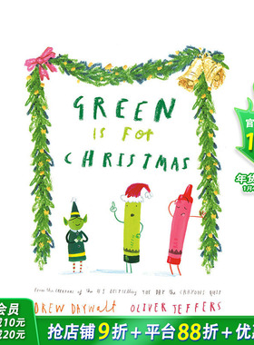 【现货】英文原版 绿色代表圣诞节Green Is For Christmas 艺术插画绘本 3-6岁 儿童进口图书 善优童书