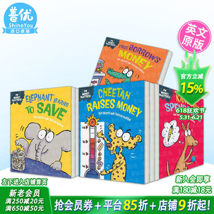 【现货多册选拍】金钱小课堂：大象学会储蓄/猎豹筹钱/袋鼠精打细算/鳄鱼借钱 精装绘本Money Matters财商教育故事英文儿童进口书