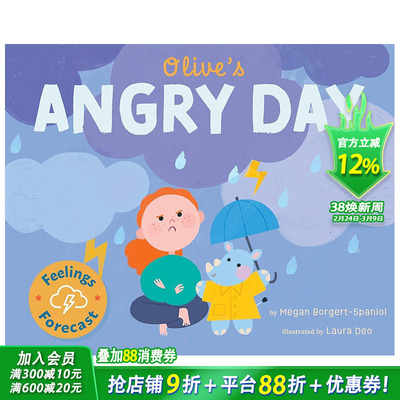 【预售】【情绪晴雨表】奥丽弗愤怒的一天 【Feelings Forecast】Olive's Angry Day 英文儿童插画故事绘本 进口童书